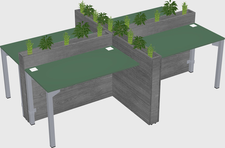 Rectangular shared desk