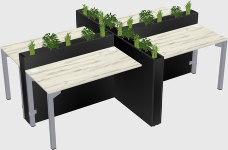 Rectangular shared desk