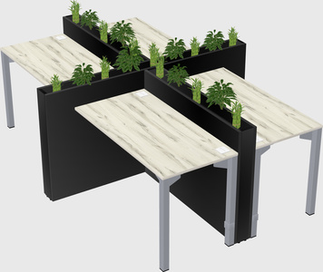 Rectangular shared desk
