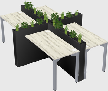 Rectangular shared desk
