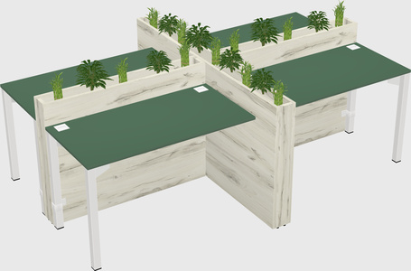 Rectangular shared desk