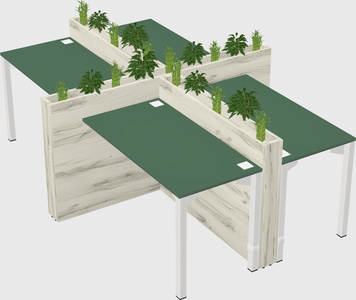 Rectangular shared desk