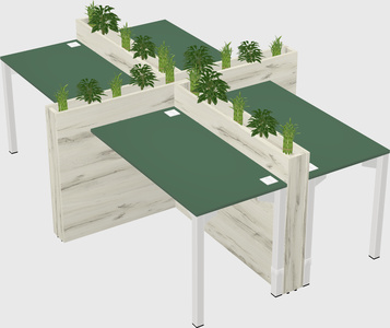 Rectangular shared desk