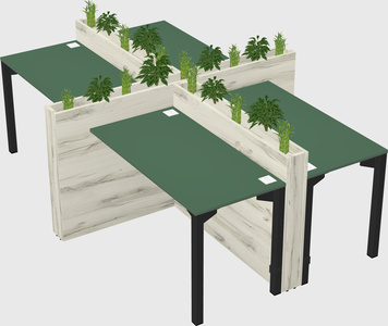 Rectangular shared desk