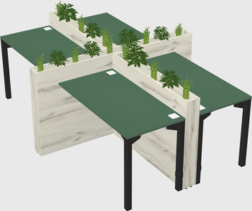 Rectangular shared desk