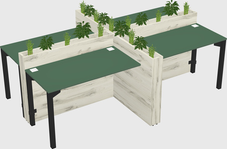 Rectangular shared desk