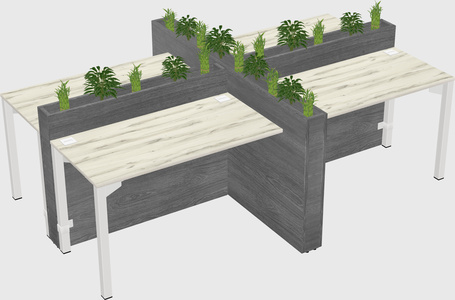 Rectangular shared desk