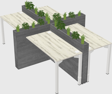 Rectangular shared desk