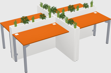 Rectangular shared desk
