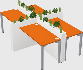 Rectangular shared desk