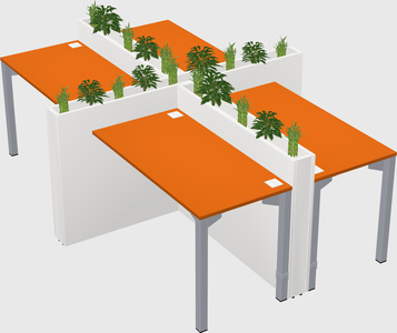 Rectangular shared desk