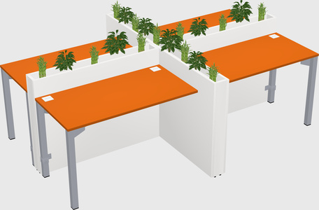 Rectangular shared desk