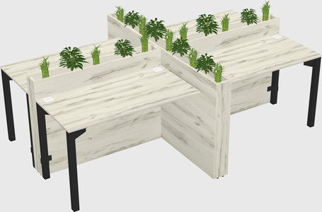 Rectangular shared desk