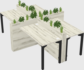 Rectangular shared desk