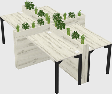 Rectangular shared desk