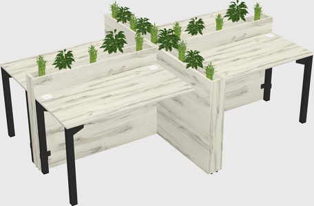 Rectangular shared desk