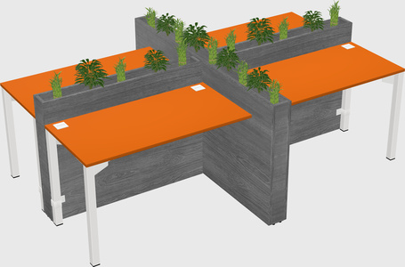 Rectangular shared desk