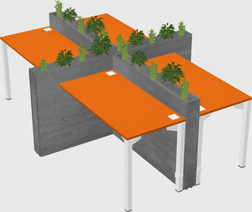 Rectangular shared desk