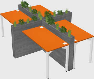 Rectangular shared desk