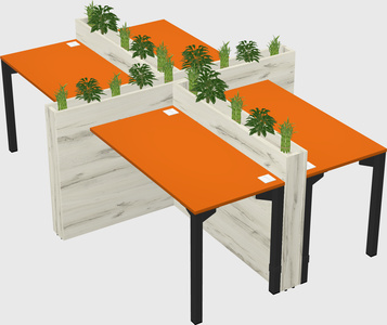 Rectangular shared desk