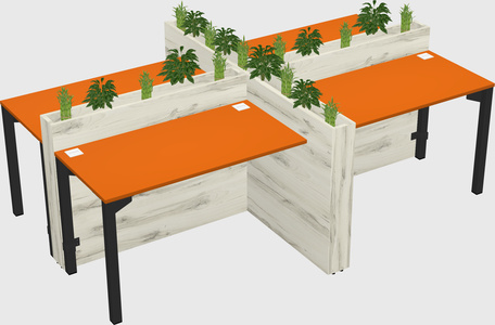 Rectangular shared desk