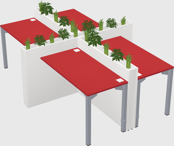 Rectangular shared desk