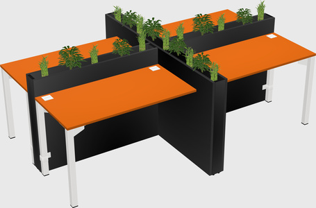 Rectangular shared desk