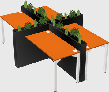 Rectangular shared desk