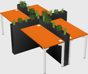 Rectangular shared desk