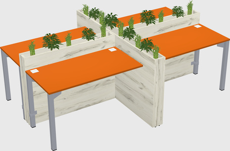Rectangular shared desk