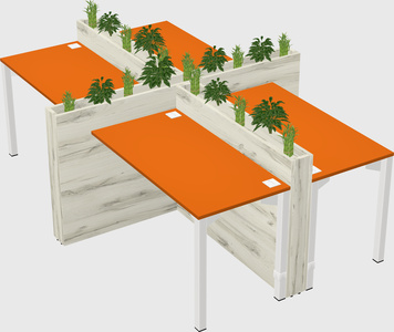 Rectangular shared desk