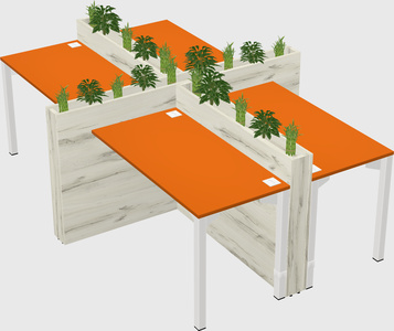 Rectangular shared desk