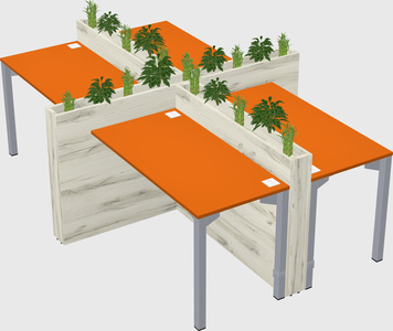 Rectangular shared desk