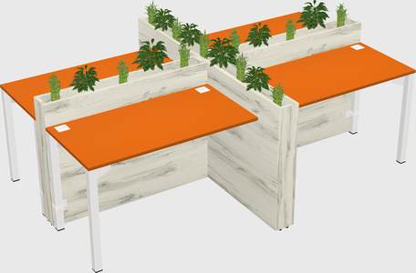 Rectangular shared desk