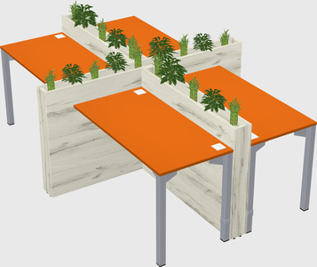 Rectangular shared desk