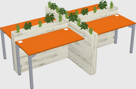 Rectangular shared desk