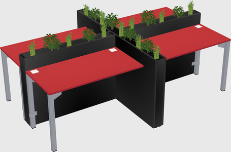 Rectangular shared desk