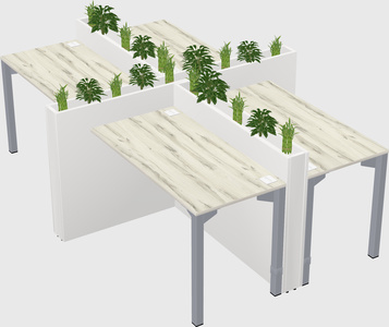 Rectangular shared desk