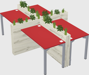 Rectangular shared desk