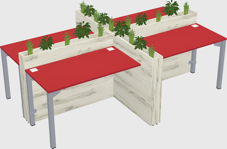 Rectangular shared desk