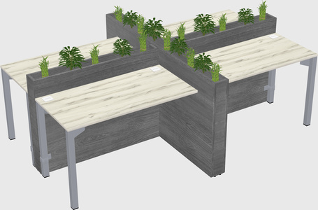Rectangular shared desk