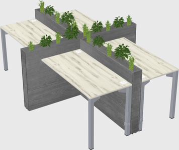 Rectangular shared desk