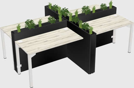 Rectangular shared desk