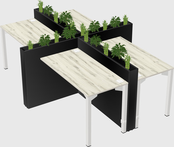 Rectangular shared desk
