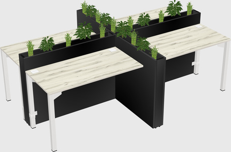 Rectangular shared desk