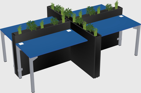 Rectangular shared desk