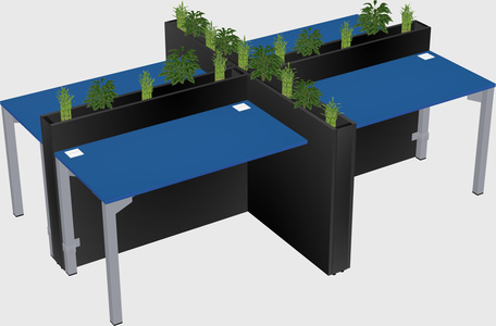 Rectangular shared desk
