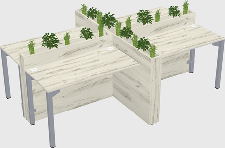 Rectangular shared desk