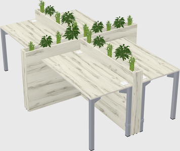 Rectangular shared desk
