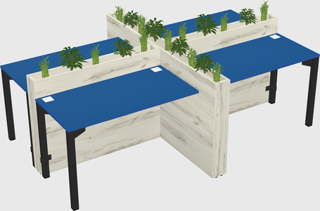 Rectangular shared desk